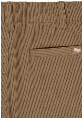 Lacoste corduroy casual broek lichtbruin Effen - Foto 3