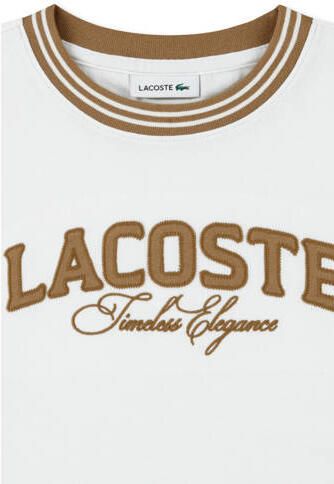 Lacoste T-shirt met tekst wit Jongens Katoen Ronde hals Tekst - Foto 4