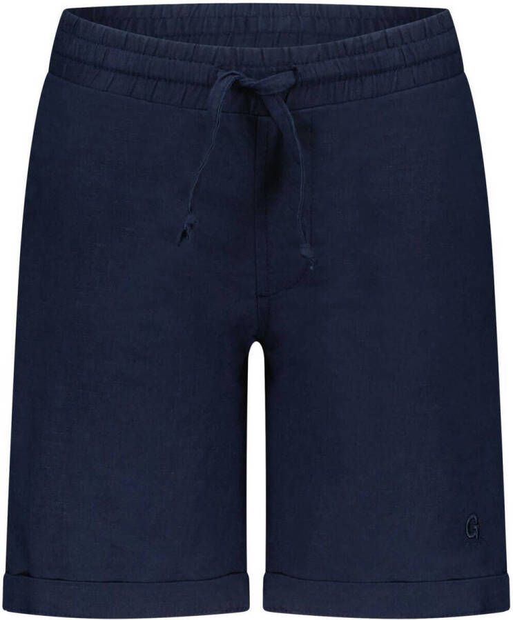 Le Chic Garcon regular fit bermuda DEUCE met linnen donkerblauw Korte broek Jongens Linnen (natuurlijk duurzamer) 128