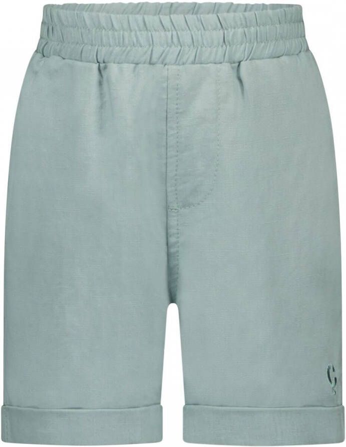 Le Chic Garcon sweatshort met linnen en all over print blauw Korte broek Jongens Linnen (natuurlijk duurzamer) 86