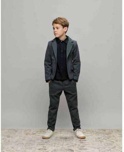 Le Chic Garcon colbert ABEL blauwgrijs Jongens Stretchkatoen Reverskraag 110 - Foto 2