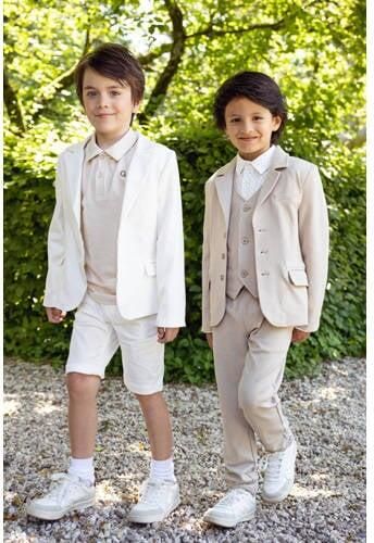 Le Chic Garcon colbert ABEL ecru Jongens Polyester Reverskraag Effen 104 - Foto 3