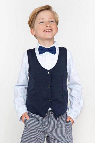 Le Chic Garcon overhemd EVAN met all over print lichtblauw Jongens Katoen Klassieke kraag 104