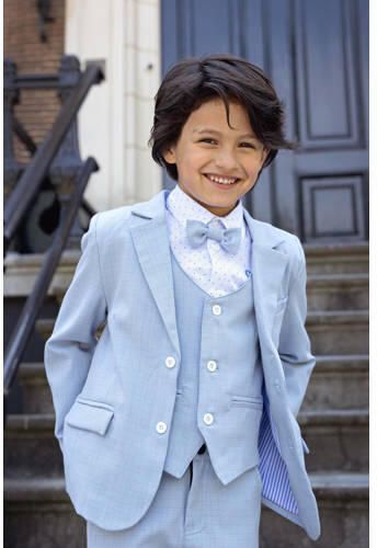 Le Chic Garcon colbert ABEL lichtblauw Jongens Polyester Reverskraag Effen 104