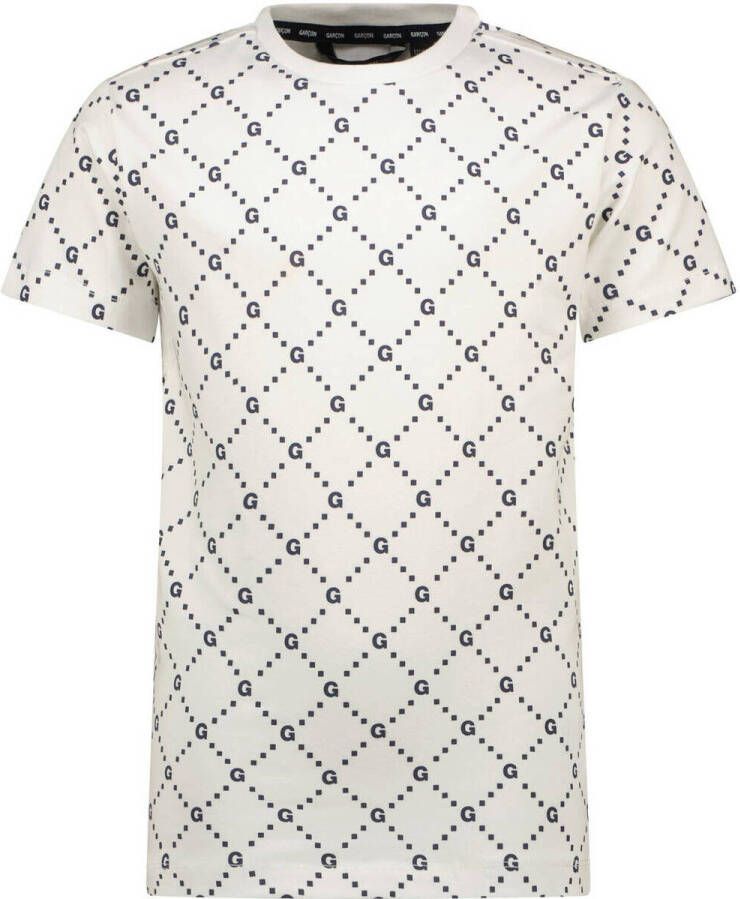 Le Chic Garcon T-shirt NEILY met all over print offwhite Wit Jongens Stretchkatoen Ronde hals 116