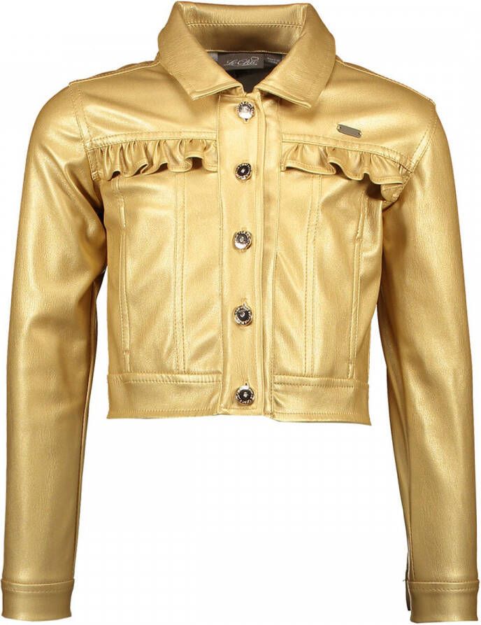 Le Chic jasje met all over print goud Meisjes Polyester Klassieke kraag 104