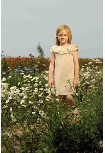 Le Chic A-lijn jurk SALUCA beige Meisjes Viscose Boothals Effen 104 - Foto 3