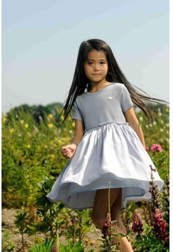 Le Chic A-lijn jurk SMOOR lichtblauw Meisjes Polyester Ronde hals Effen 110 - Foto 2