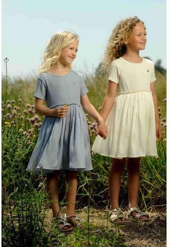 Le Chic A-lijn jurk SMOOR lichtblauw Meisjes Polyester Ronde hals Effen 110 - Foto 3