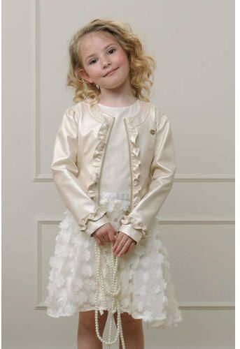 Le Chic A-lijn jurk SYMPHONICA wit Meisjes Polyester Ronde hals Effen 104 - Foto 2