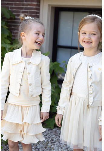 Le Chic A-lijn jurk SYMPHONY goud Meisjes Polyester Ronde hals Effen 110 - Foto 2