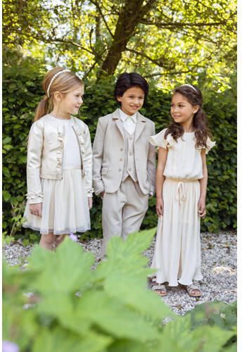 Le Chic A-lijn jurk SYMPHONY goud Meisjes Polyester Ronde hals Effen 110 - Foto 3