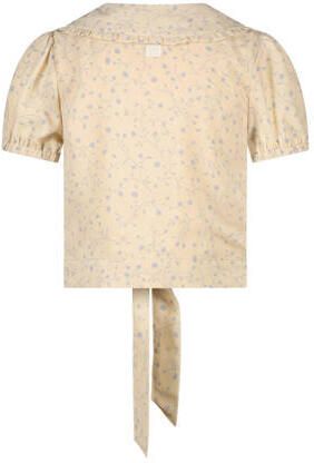 Le Chic blouse EDWY met all over print beige Meisjes Gerecycled polyester Peter Pan-kraag 164