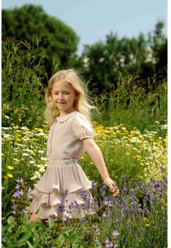 Le Chic gebloemde rok TESRA beige lichtblauw Meisjes Gerecycled polyester 104 - Foto 2