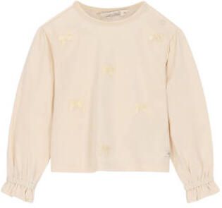 Le Chic blousetop met print ecru Meisjes Stretchkatoen Ronde hals All over print