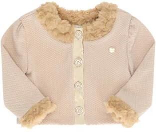 Le Chic gebreid vest lichtbruin Meisjes Polyester Ronde hals Gemêleerd