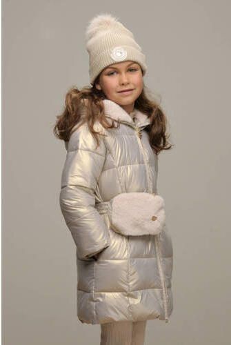 Le Chic gewatteerde winterjas BIRDO goudbeige Meisjes Polyester Capuchon 152 - Foto 2