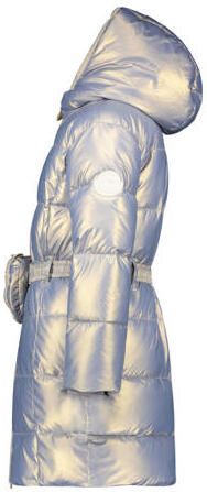 Le Chic gewatteerde winterjas BIRDO zilverblauw Meisjes Polyester Capuchon 140