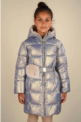 Le Chic gewatteerde winterjas BIRDO zilverblauw Meisjes Polyester Capuchon 140 - Foto 2