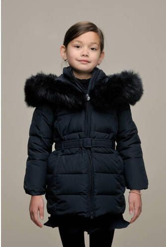 Le Chic gewatteerde winterjas BODETTE donkerblauw Meisjes Polyester Capuchon 110