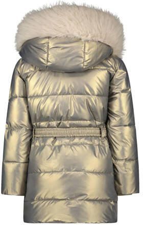 Le Chic gewatteerde winterjas BODETTE goud Meisjes Polyester Capuchon Effen 128 - Foto 3