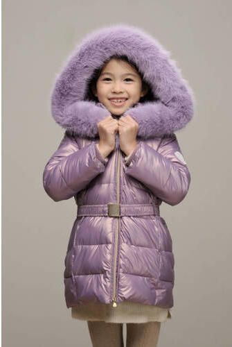 Le Chic gewatteerde winterjas BODETTE metallic lila Paars Meisjes Polyester Capuchon 104