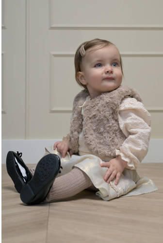 Le Chic gilet zand Beige Meisjes Imitatiebont V-hals Effen - Foto 3