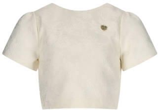 Le Chic jacquard blousetop offwhite Wit Meisjes Polyester Ronde hals Bloemen