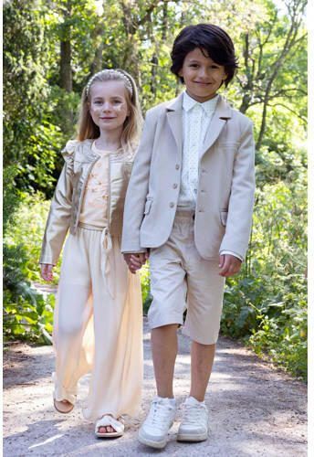 Le Chic jasje ARLYN met ruches goud Meisjes Katoen Ronde hals Effen 110 - Foto 3