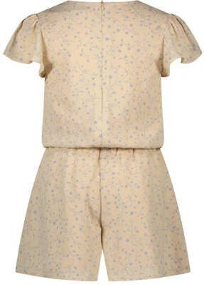 Le Chic jumpsuit KOBUS met all over print beige lichtblauw Meisjes Gerecycled polyester Ronde hals 110
