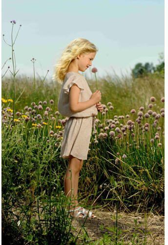 Le Chic jumpsuit KOBUS met all over print beige lichtblauw Meisjes Gerecycled polyester Ronde hals 110 - Foto 2