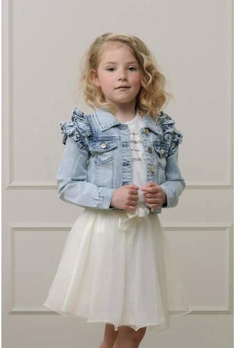 Le Chic rok TREACLE met plooien wit Meisjes Polyester Effen 104 - Foto 3