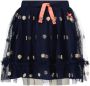 Le Chic gebloemde semi-transparante rok TAYLORA donkerblauw wit geel Meisjes Polyester 128 - Thumbnail 1