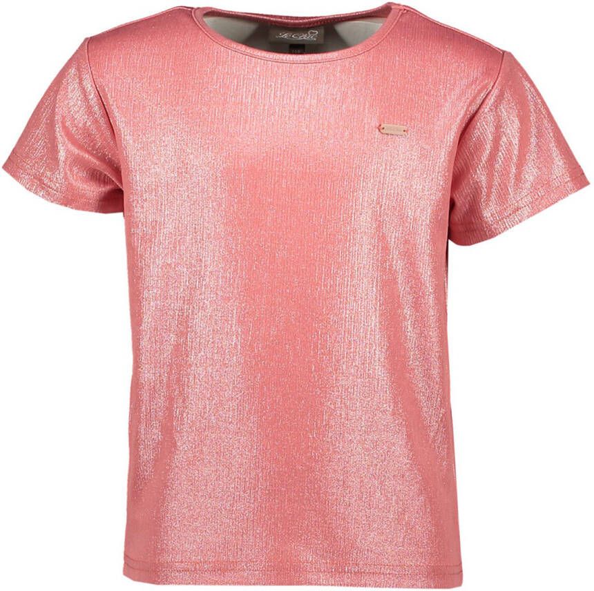 Le Chic T-shirt met all over print roze Meisjes Polyester Ronde hals All over print 110