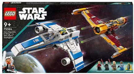Lego Star Wars Ahsoka Tano's T-6 Jedi shuttle 75362 + New Republic E-wing vs. Shin Hati's Starfighter 75364 Bouwset