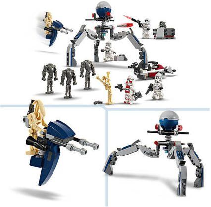 Lego Star Wars Yoda's Jedi Starfighter 75360 + 332nd Ahsoka's Clone Trooper Battle Pack 75359 + Clone Trooper 75372 & Battle Droid Battle Pack 75372