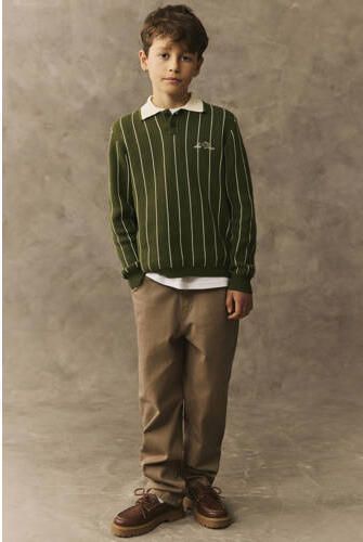 LES DEUX Jongens Truien & Vesten Signature Knitted Ls Polo Donkergroen