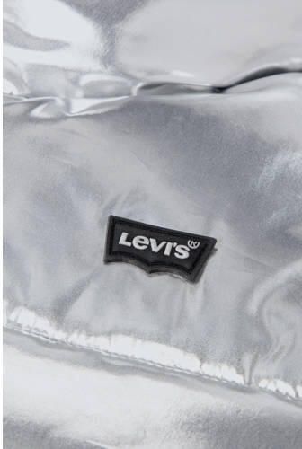 Levi's Kids gewatteerde winterjas zilver Meisjes Polyester Capuchon Effen - Foto 4