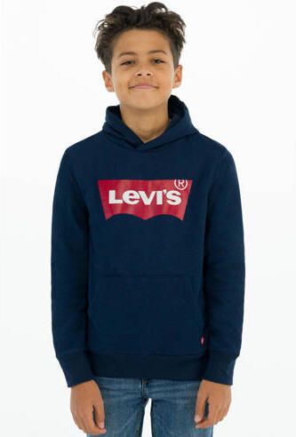 Levis Levi's Kids hoodie Batwing Screenprint met logo donkerblauw Sweater Logo 152 - Foto 9