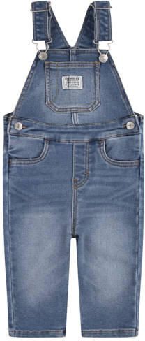 Levi's Kids tuinbroek medium blue denim Blauw Effen