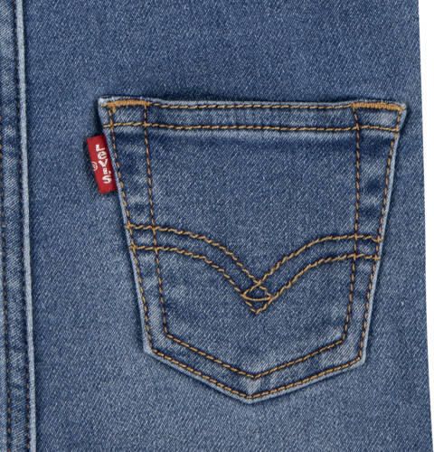 Levi's Kids tuinbroek medium blue denim Blauw Effen - Foto 3