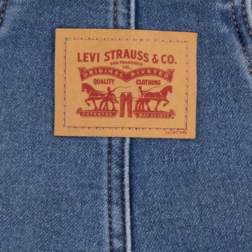Levi's Kids tuinbroek medium blue denim Blauw Effen - Foto 2