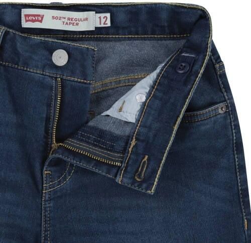 Levis Levi's Kids 502 tapered fit jeans garland Blauw Jongens Stretchdenim Effen 152 - Foto 4