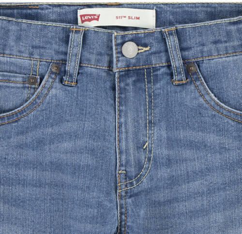 Levis Levi's Kids 511 slim fit jeans calabasas Blauw Jongens Stretchdenim 140