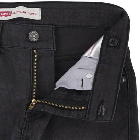 Levis Levi's Kids 512 tapered fit jeans route 66 Zwart Jongens Stretchdenim Effen 110 - Foto 11