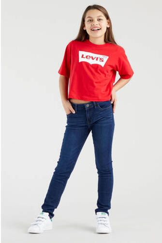 Levis Levi's Kids 710 super skinny jeans complex Blauw Meisjes Stretchdenim Effen 140 - Foto 3