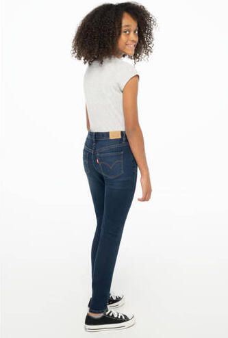 Levis Levi's Kids 710 super skinny jeans complex Blauw Meisjes Stretchdenim Effen 140 - Foto 4
