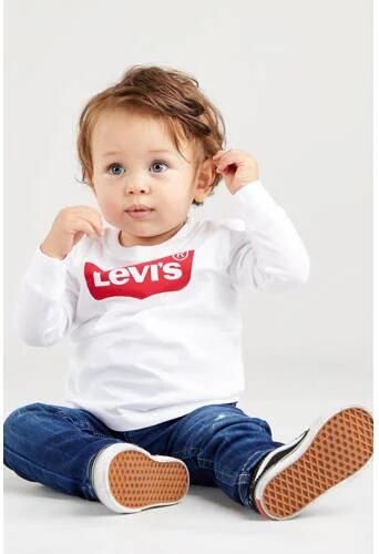 Levis Levi's Kids baby longsleeve Batwing met logo wit Katoen Ronde hals 74-80 12M - Foto 2