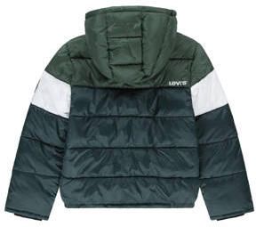 Levis Levi's Kids gewatteerde winterjas COLOR BLOCK donkergroen wit groen Jongens Polyester Capuchon 128 - Foto 2