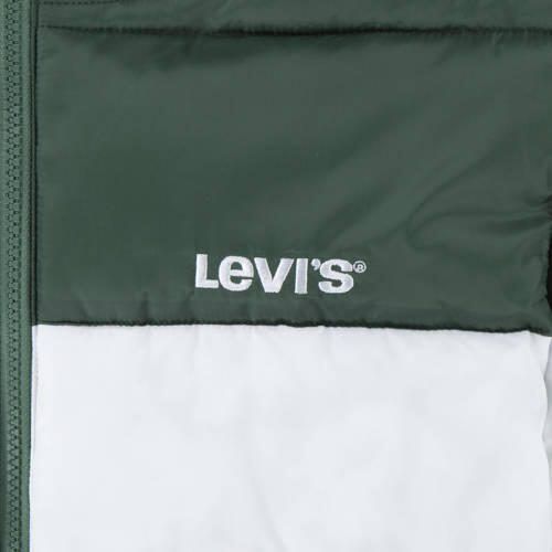 Levis Levi's Kids gewatteerde winterjas COLOR BLOCK donkergroen wit groen Jongens Polyester Capuchon 128 - Foto 3